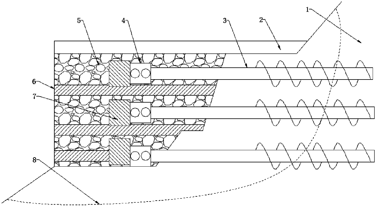 Cast-in-situ lightweight concrete structure based on spiral steel piles and construction method thereof