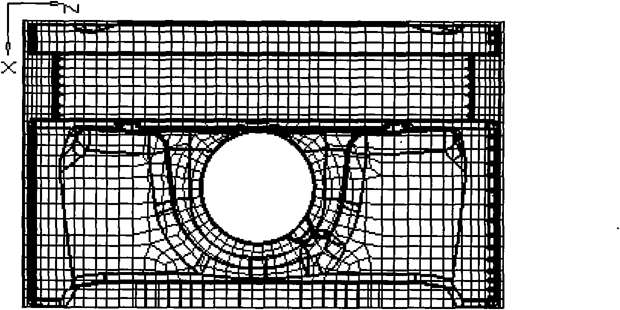 Method for dividing hexahedral mesh of piston of internal-combustion engine