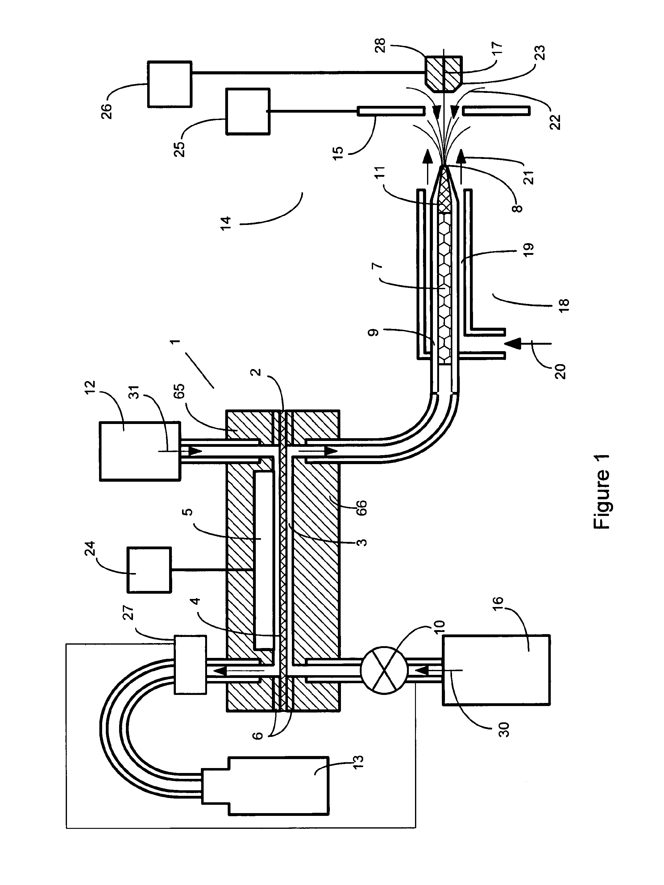 Sample component trapping, release, and separation with membrane assemblies interfaced to electrospray mass spectrometry