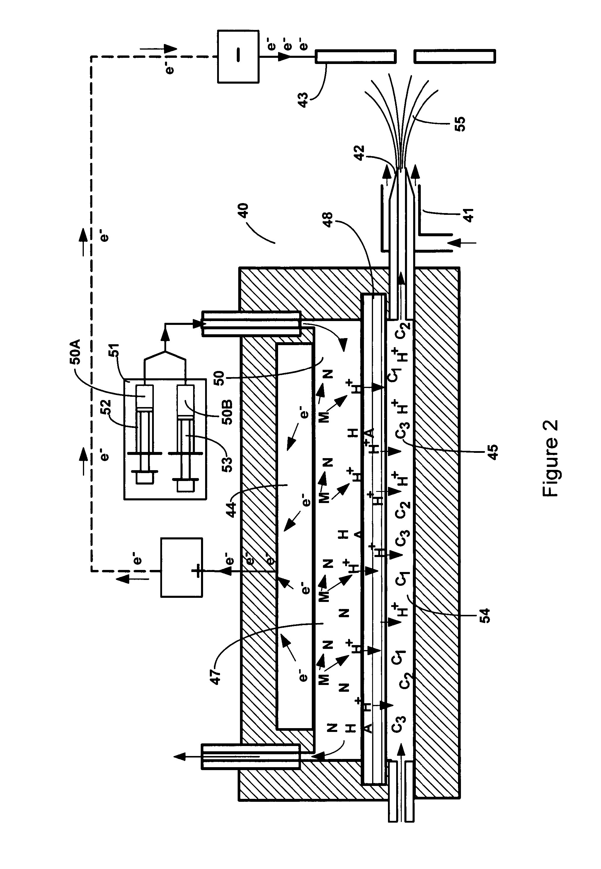 Sample component trapping, release, and separation with membrane assemblies interfaced to electrospray mass spectrometry