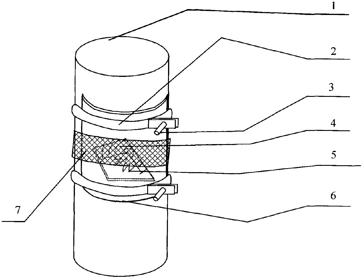 Rapid plugging method for fiberglass pipeline with water and pressure