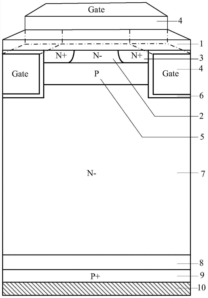 Schottky barrier high current density igbt device