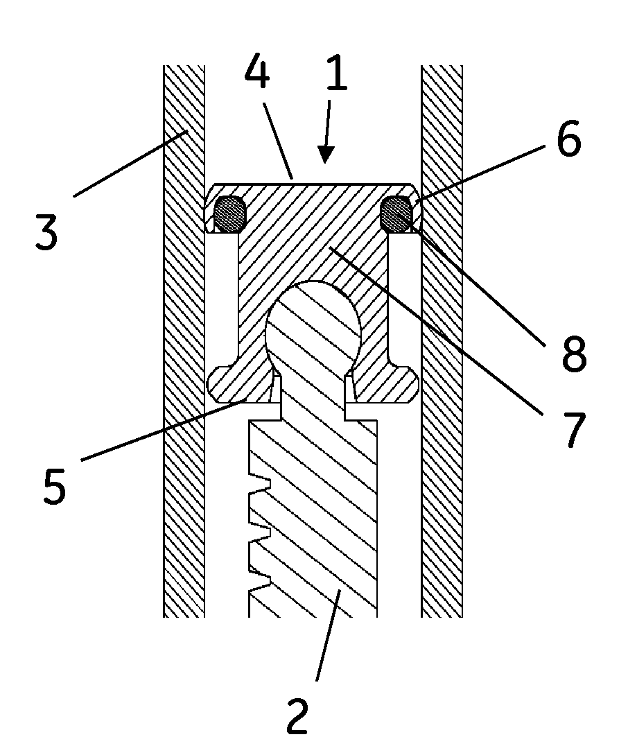 Piston head with sealing arrangement