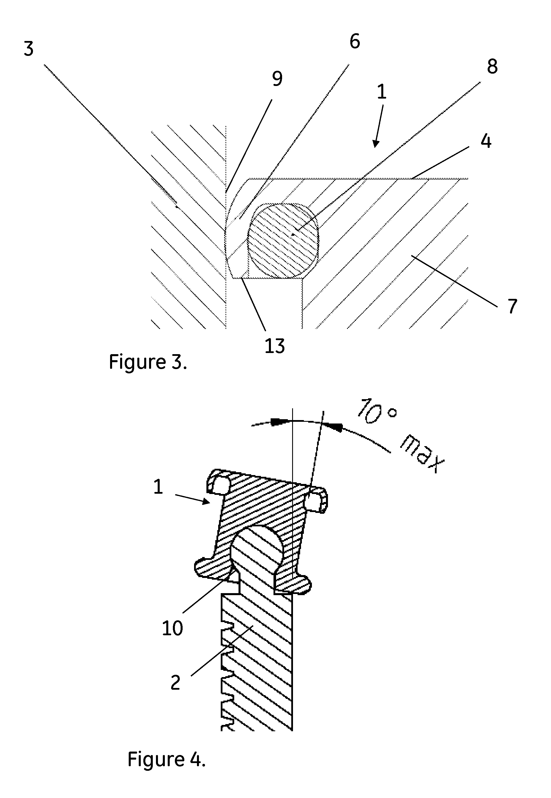 Piston head with sealing arrangement