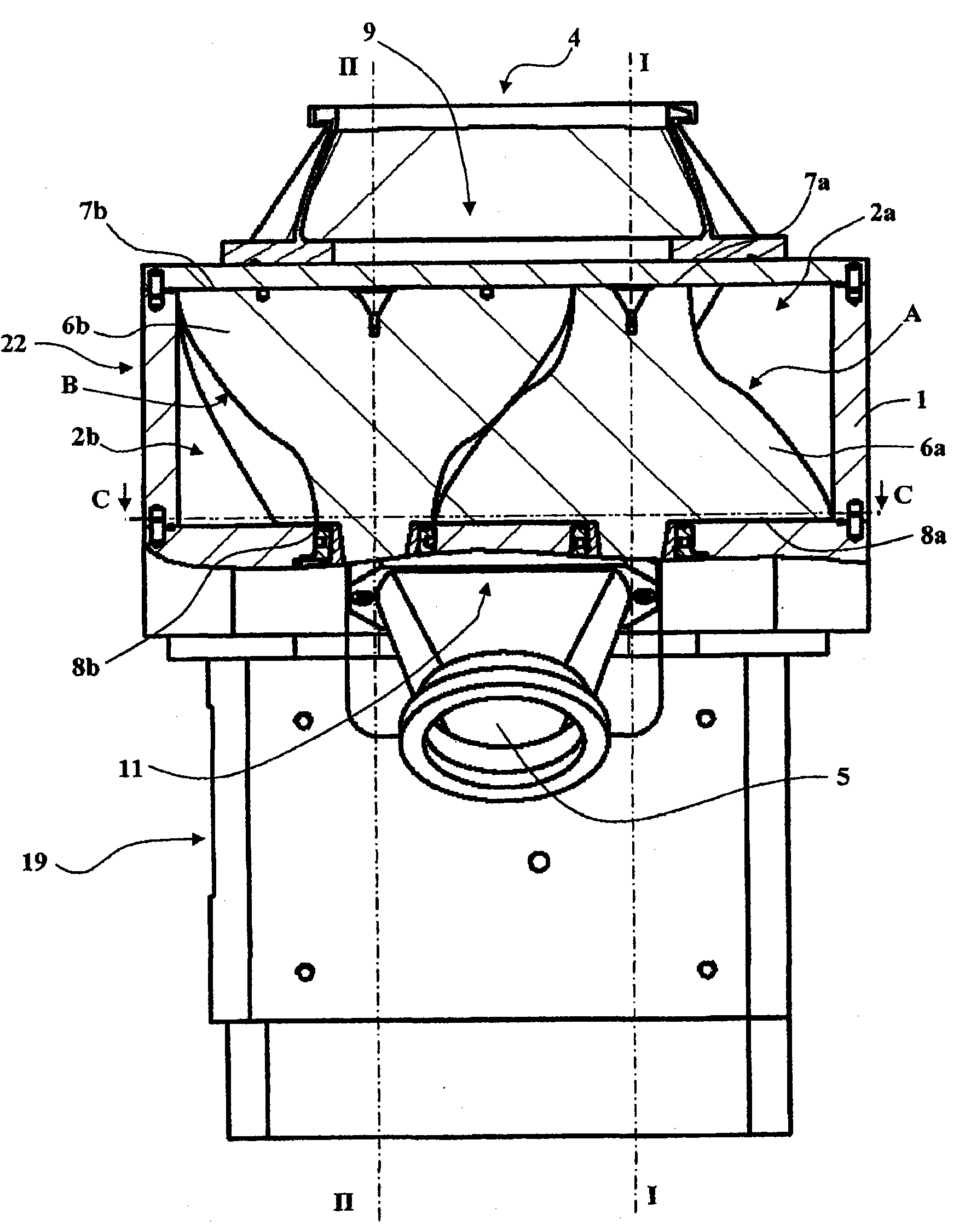 Vacuum pump with two helical rotors