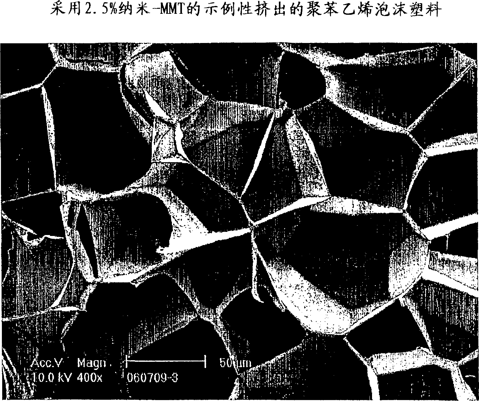 Method of forming thermoplastic foams using nano-particles to control cell morphology