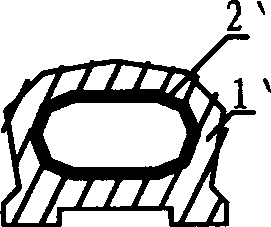 Composite material handrail and its manufacturing method