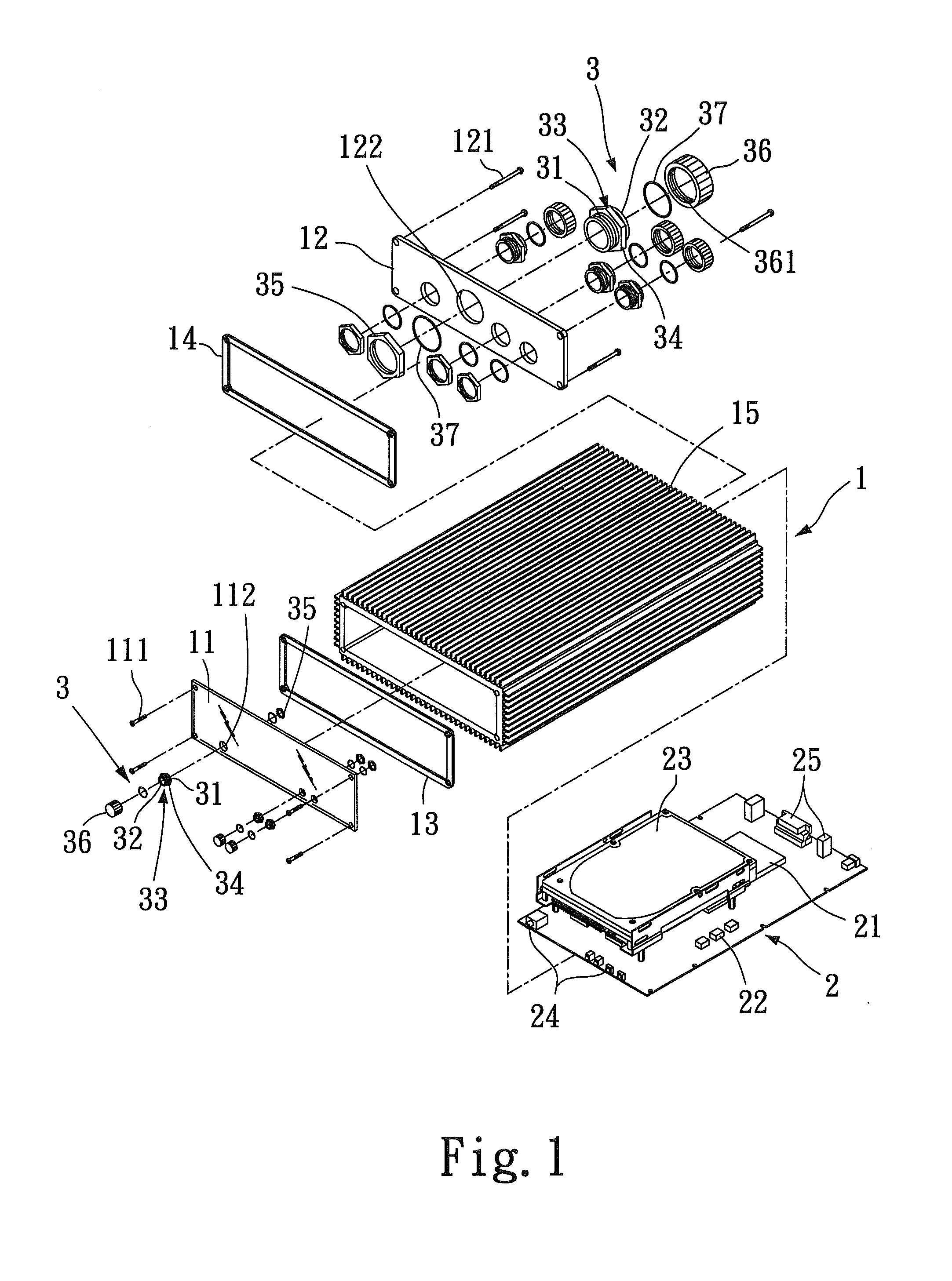 Waterproofing structure for microcomputer