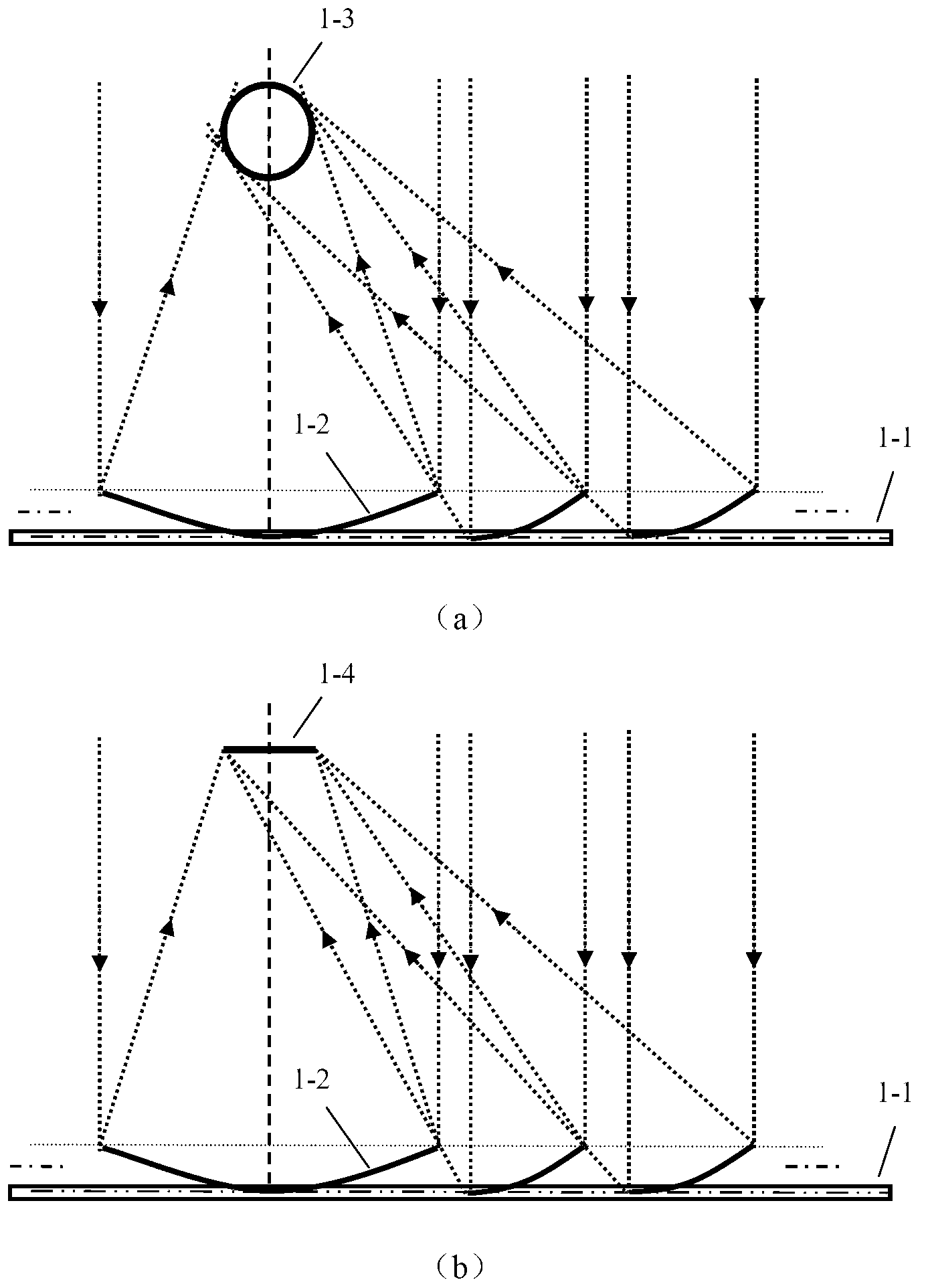 Sectional type groove type solar energy condenser