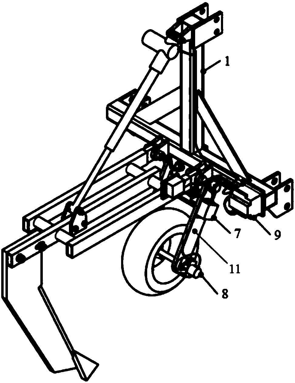 Tilling depth automatic control and adjustment device and method