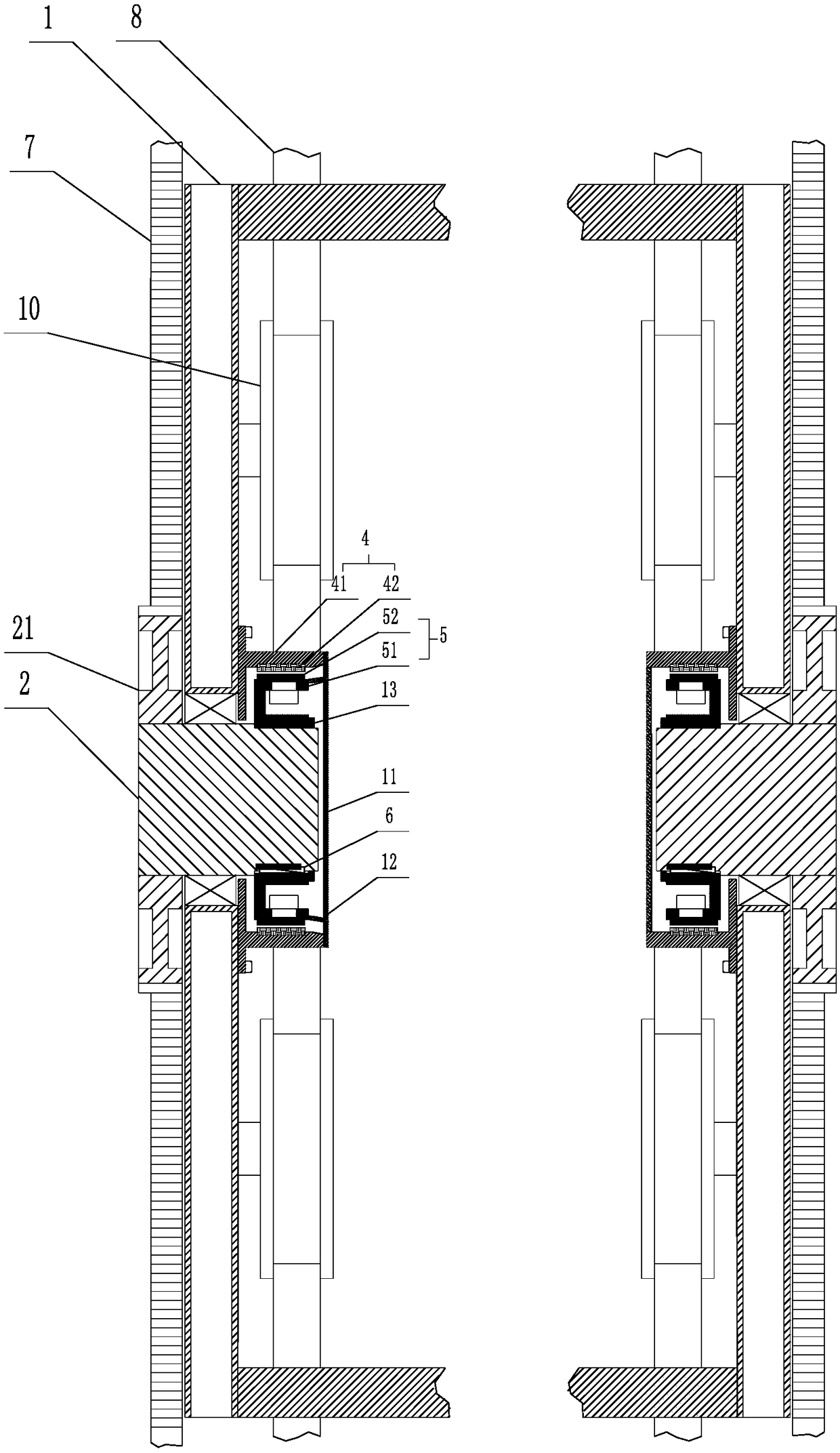 Gantry robot moving mechanism directly driven by frameless permanent-magnet synchronous motor