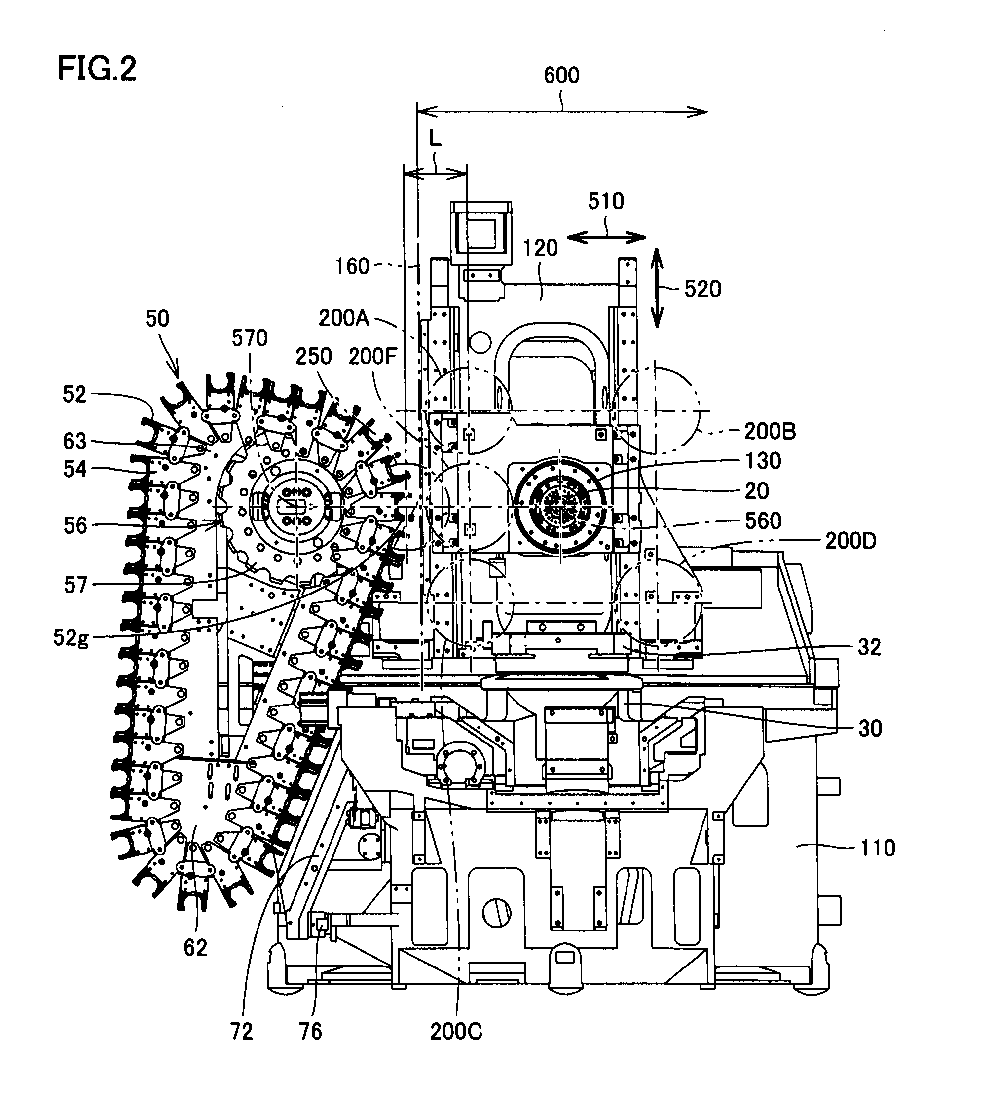 Horizontal machining center