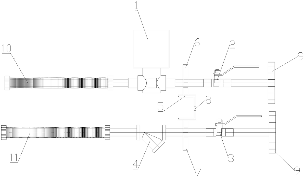 Prefabricated valve set for four-pipe fan coiler