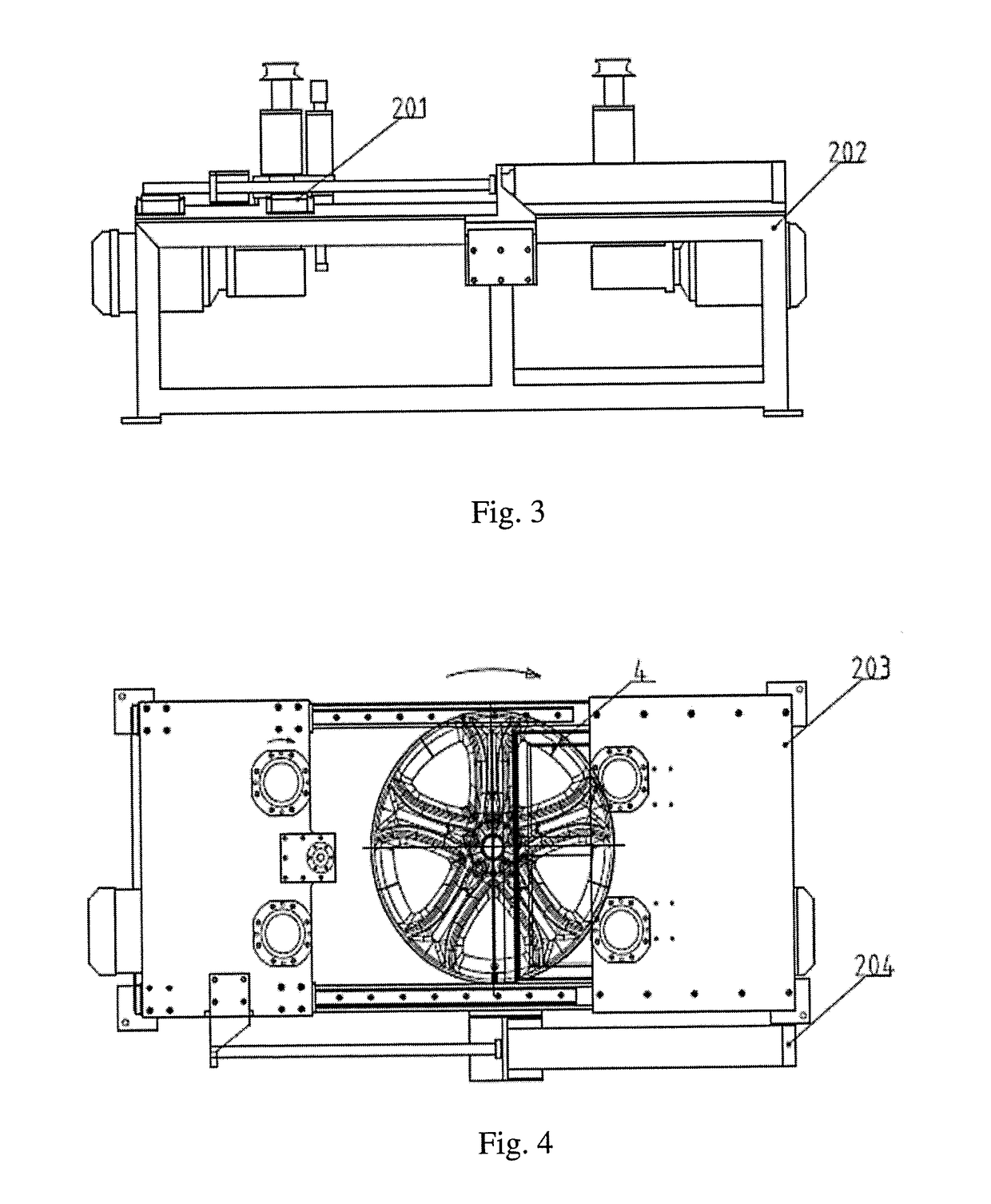 Online aluminum wheel burr removing machine