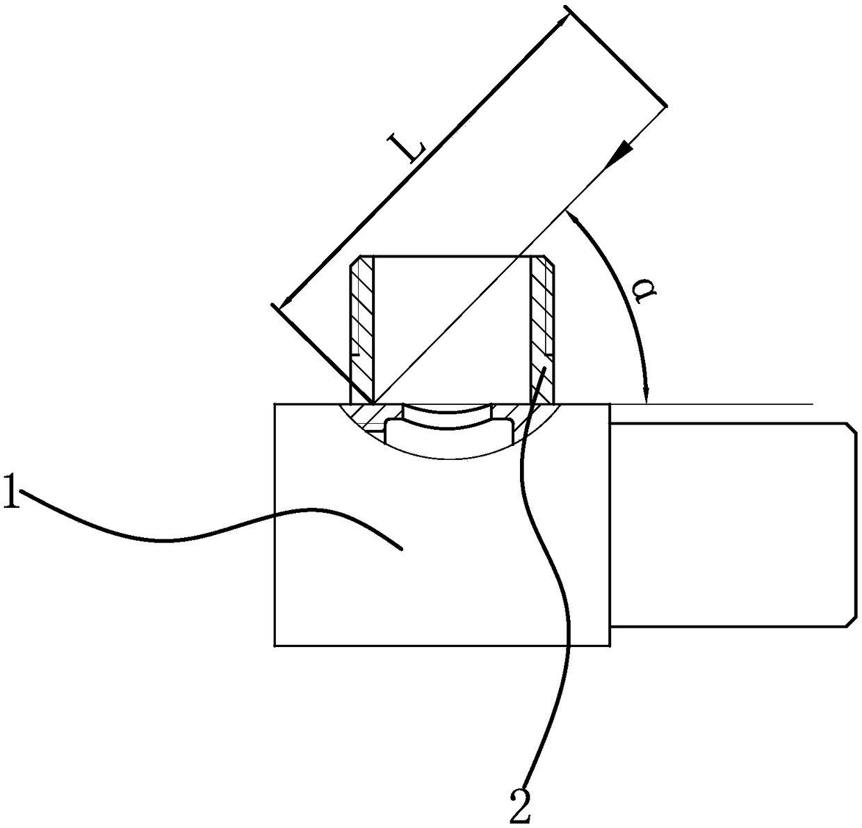 Angle valve and angle valve manufacturing process and positioning tool