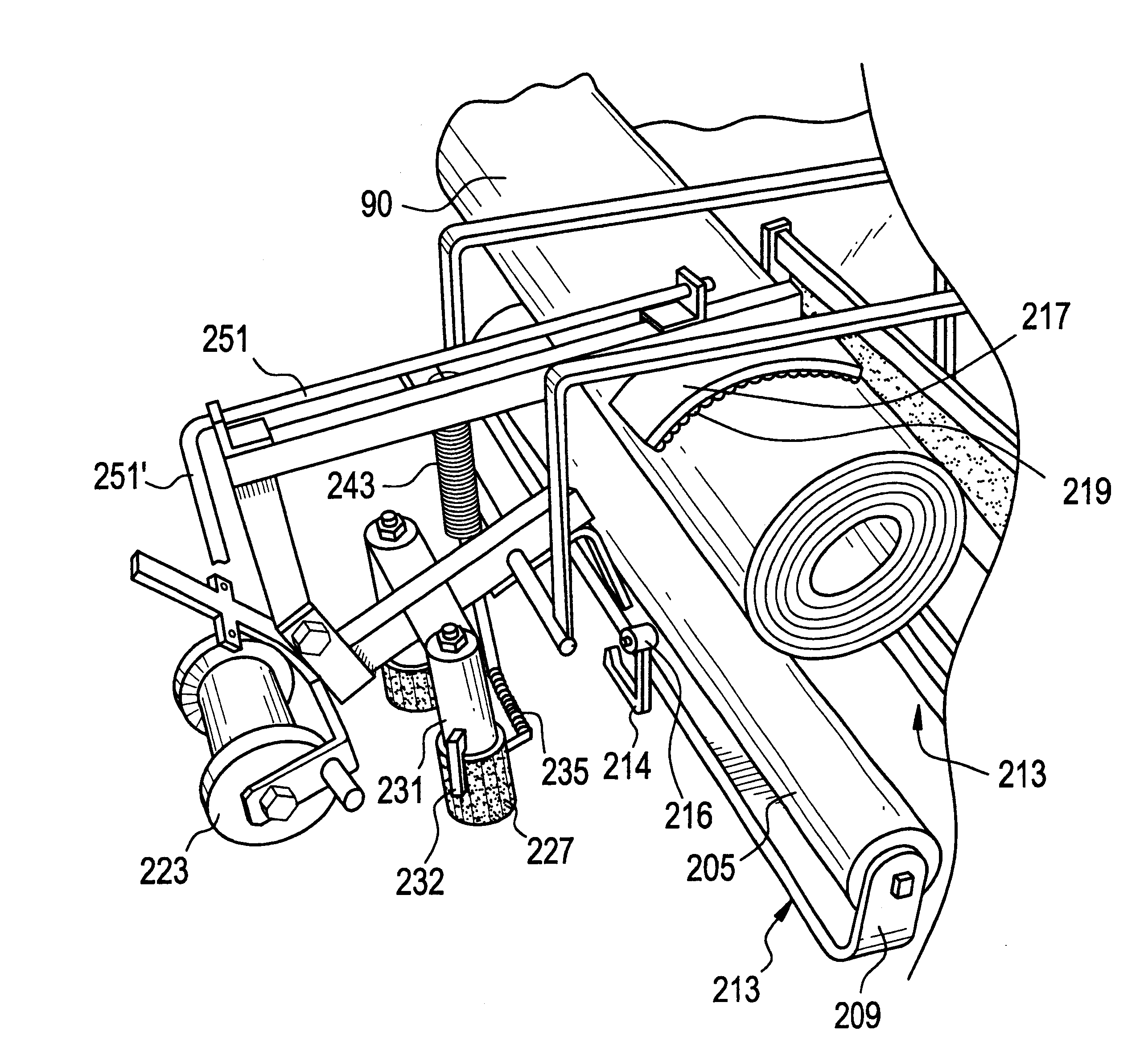 Rolled fabric dispensing apparatus and fall protection system and method