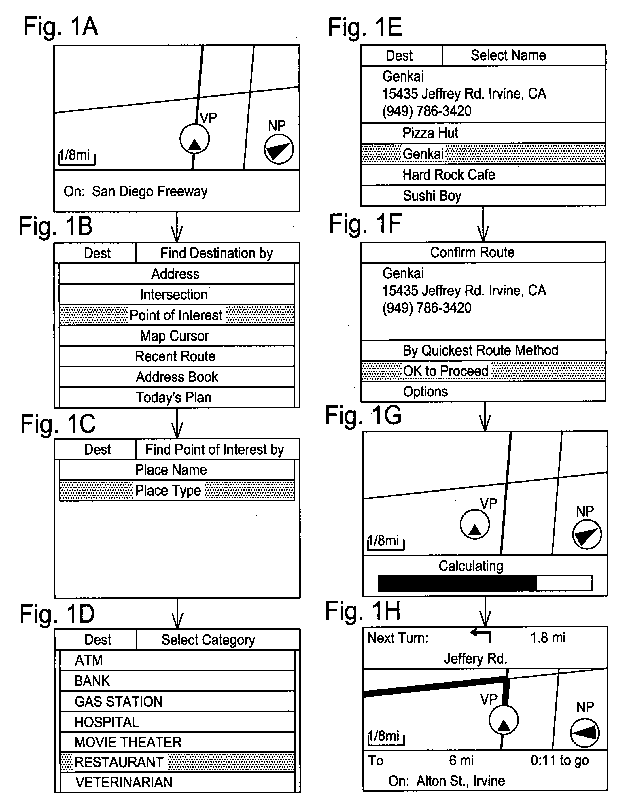 Navigation method and system for selecting and visiting scenic places on selected scenic byway