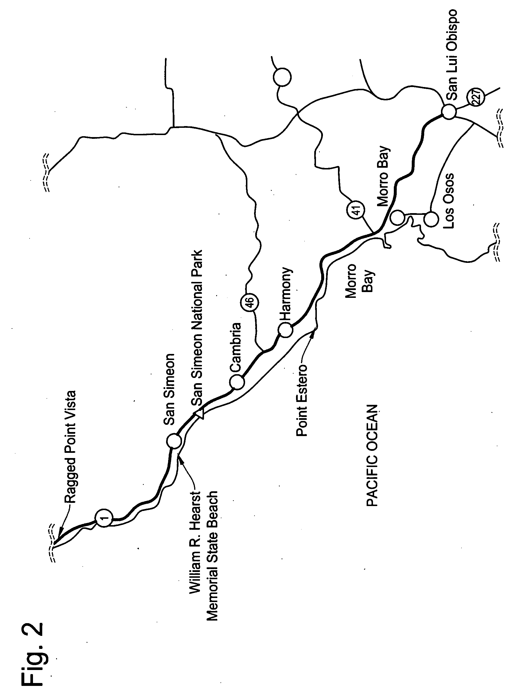 Navigation method and system for selecting and visiting scenic places on selected scenic byway