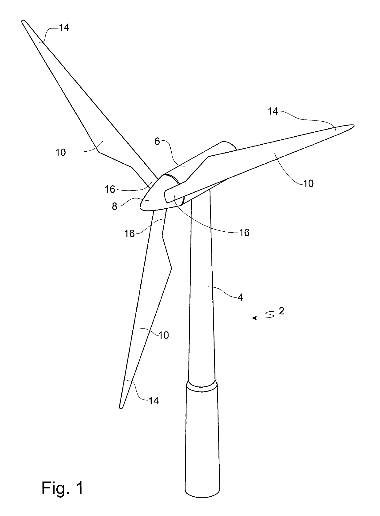 Wind turbine provided with a slat assembly