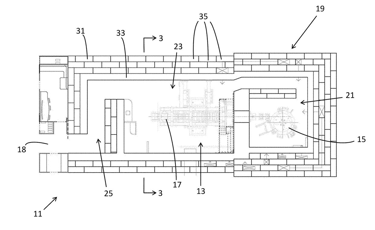 Bunker system for radiation therapy equipment