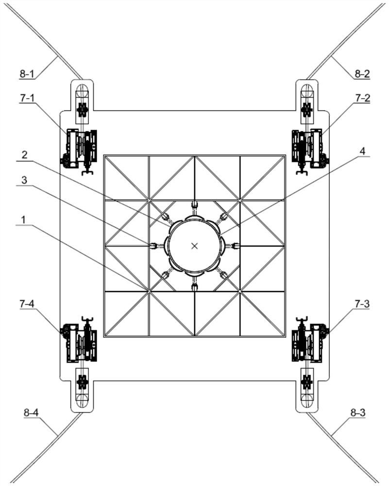 A floating pile stabilizing platform device and pile sinking method based on mooring positioning control