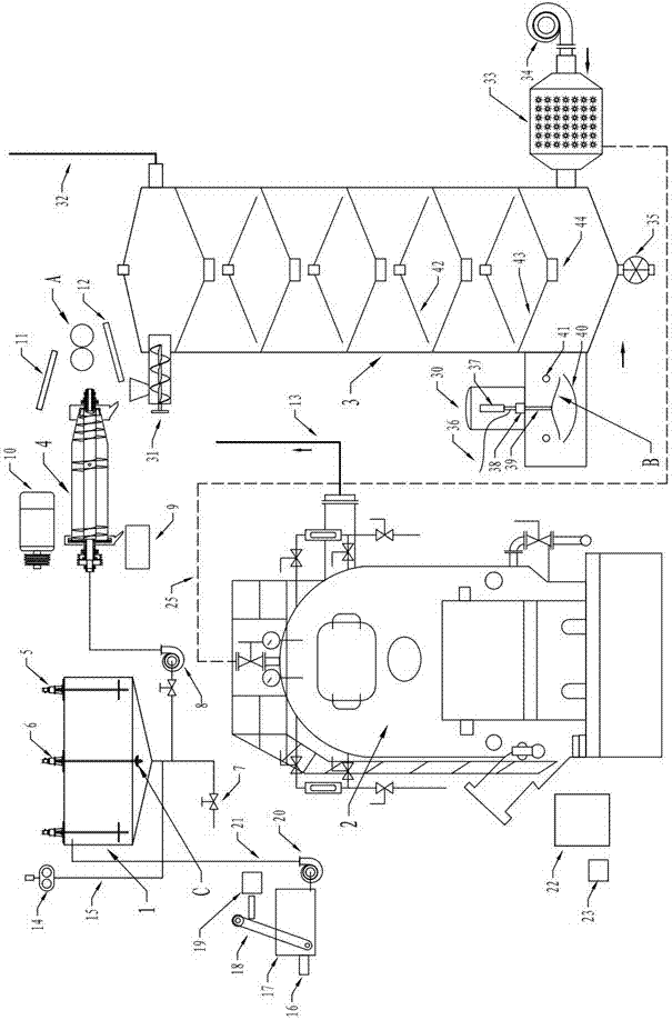 Ultrasonic urban waste water and garbage treatment device with granulator