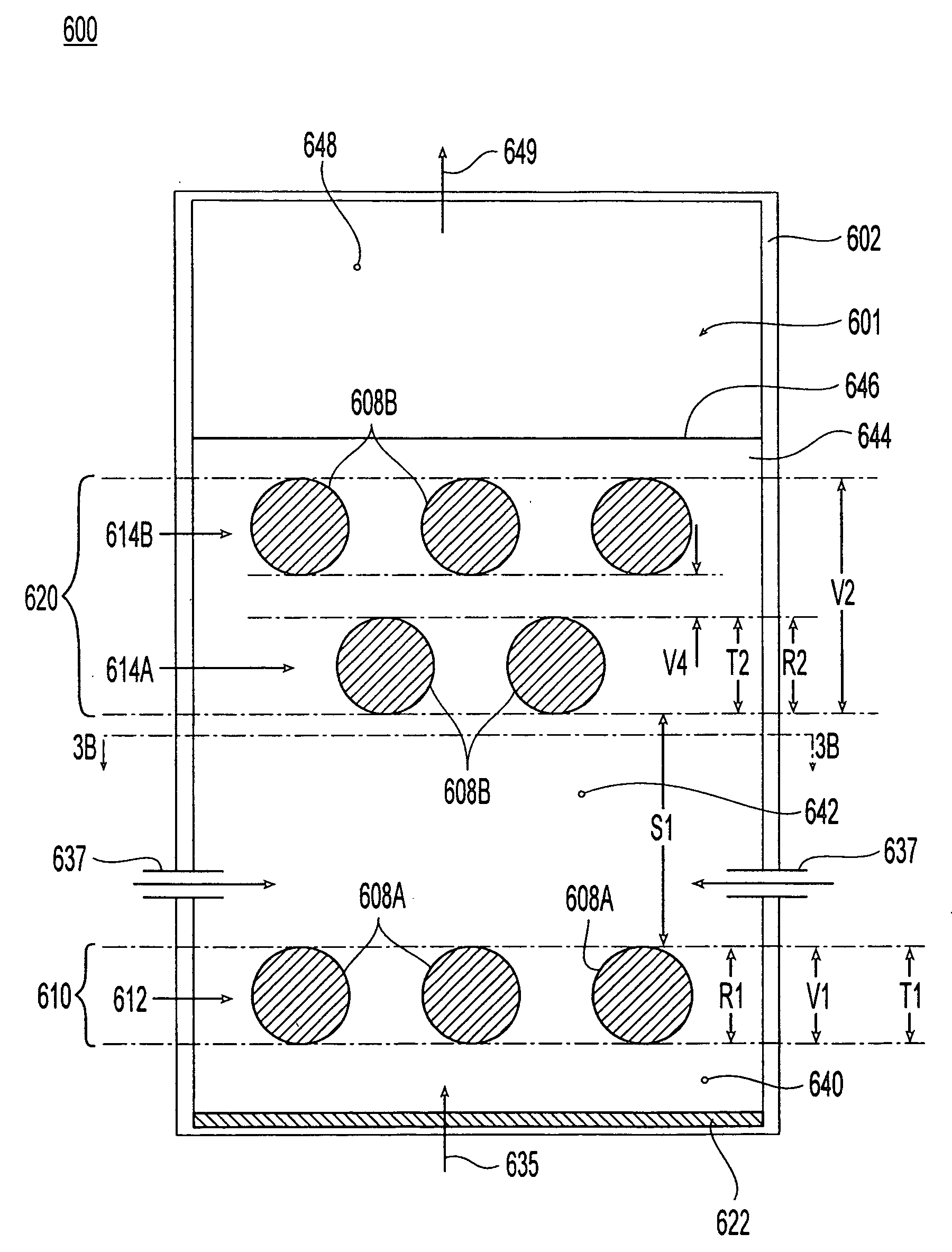 Fluid bed reactor having vertically spaced apart clusters of heating conduits