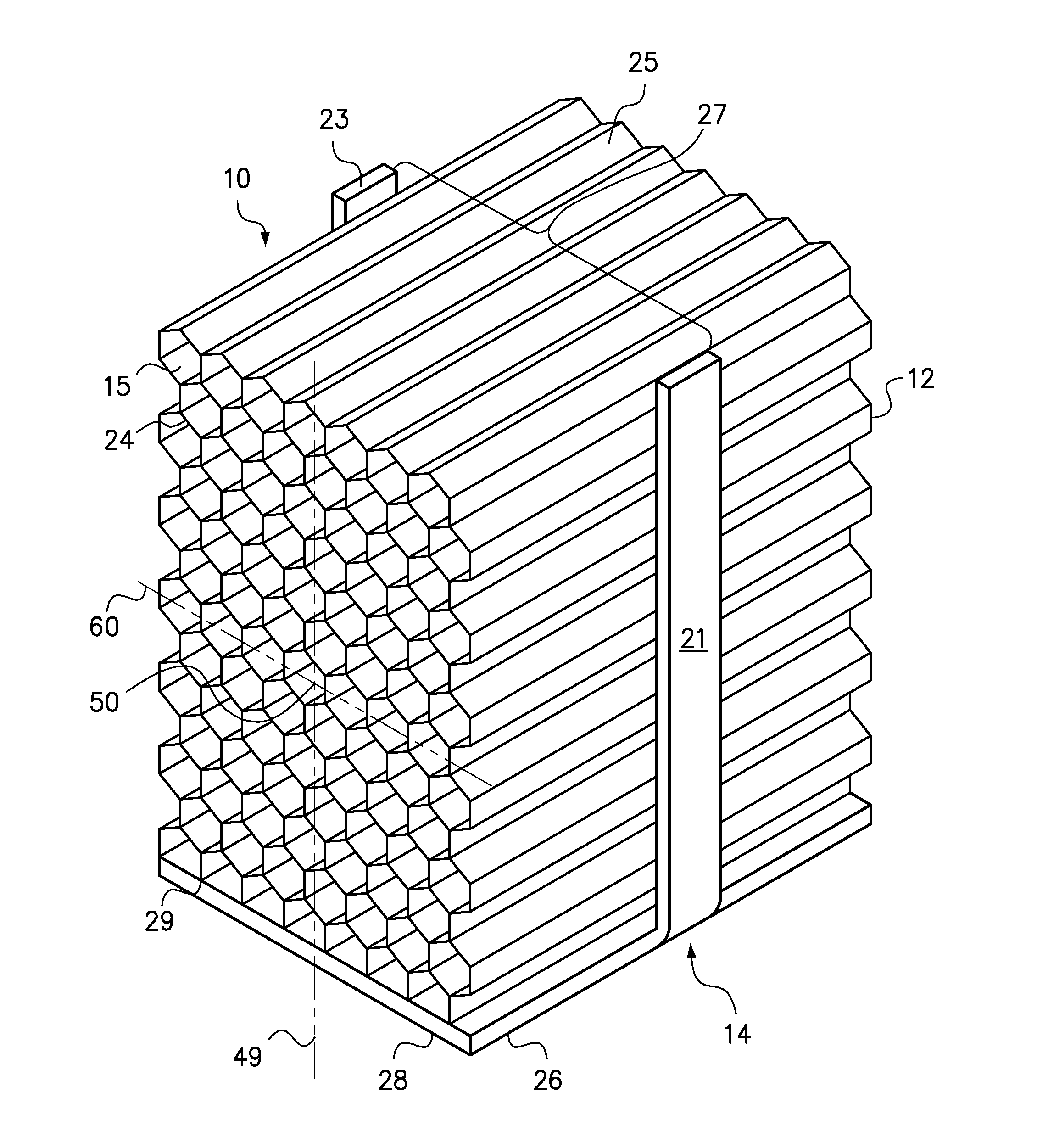 Heat sink with heat bus and fin structure