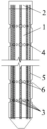 Fiber reinforced composite material rib concrete drainage pipe pile