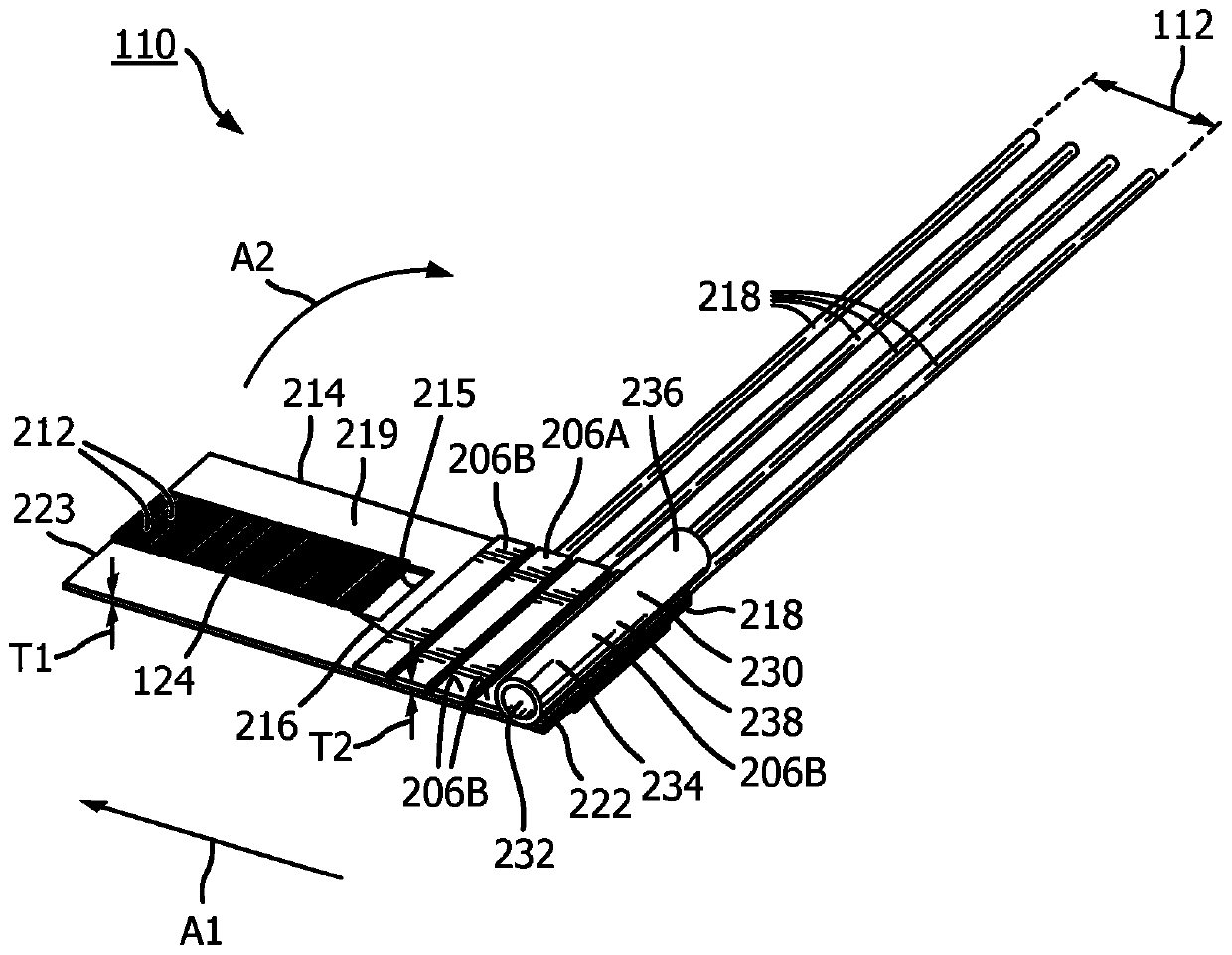 Rolled flexible substrate for intraluminal ultrasound imaging device