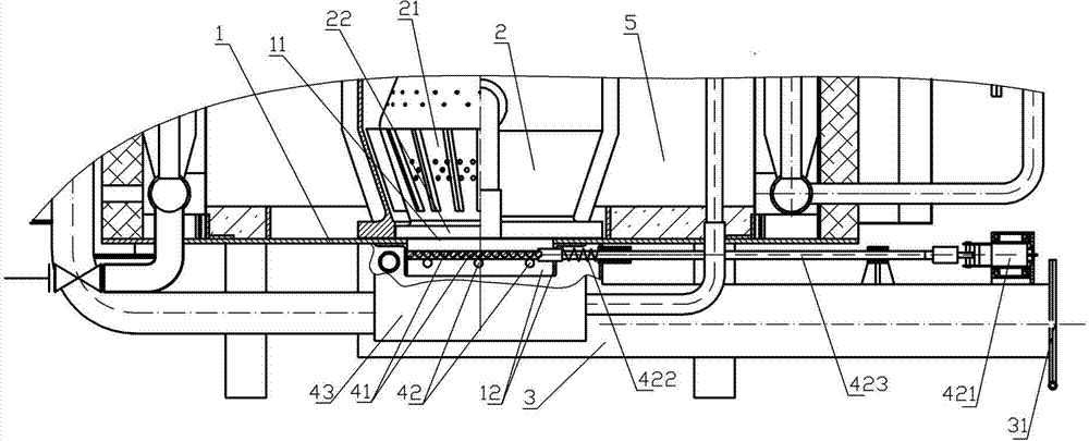 Ash discharge structure of solid particle fuel stove