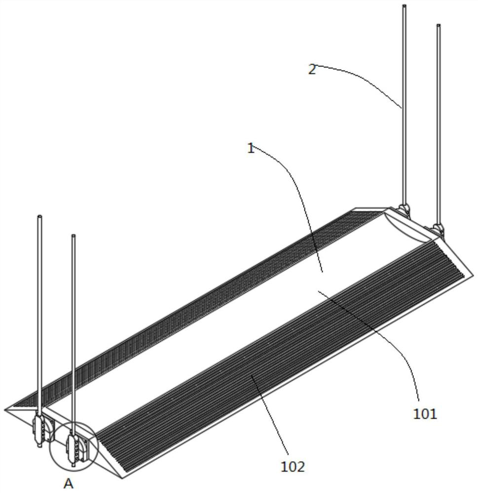 Lifting device based on four-column lifting machine