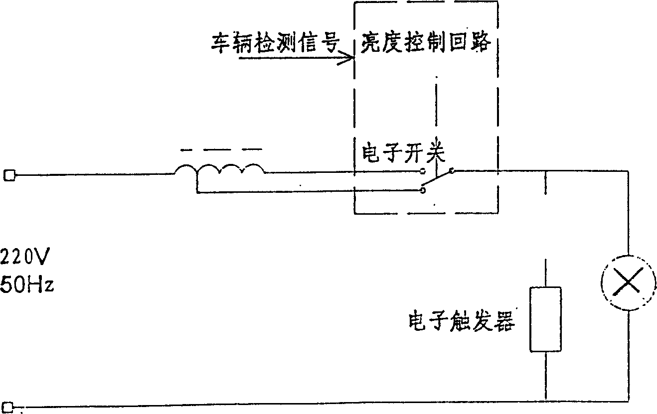 Energy saving device for illuminating vehicle passing through tunnel