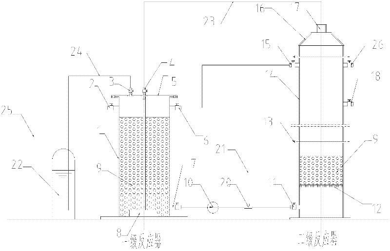 Device and method for treating pulping wastewater by catalyst and ozone