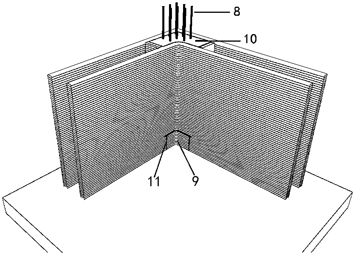 Field 3D printed wall column structure and construction method thereof