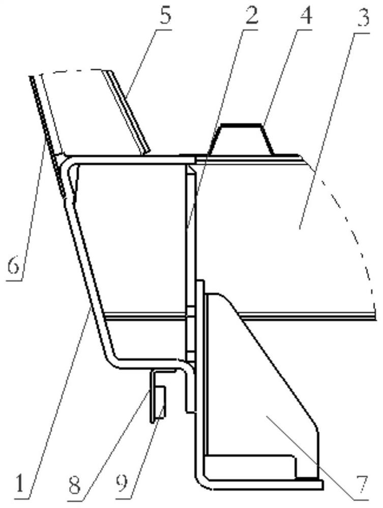 Railway vehicle chassis boundary beam connecting structure suitable for drum-shaped vehicle body