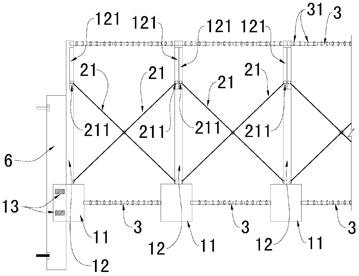 Telescopic overwater trash holding device