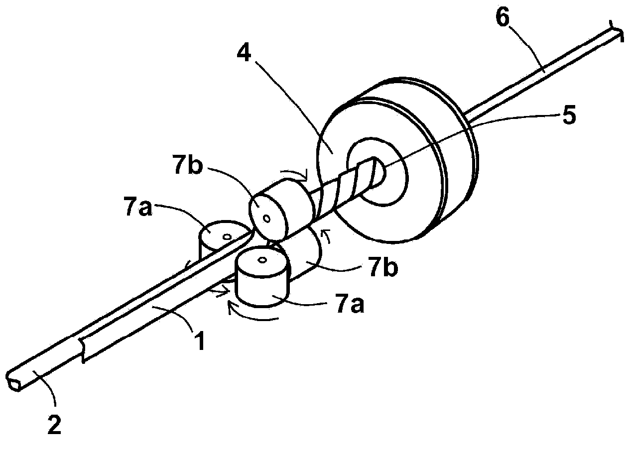 Band-shaped lubricating material for dry wiredrawing and process for producing same