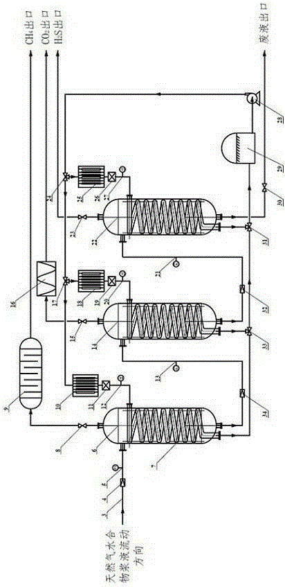 Natural gas hydrate pipeline conveying and decomposing device