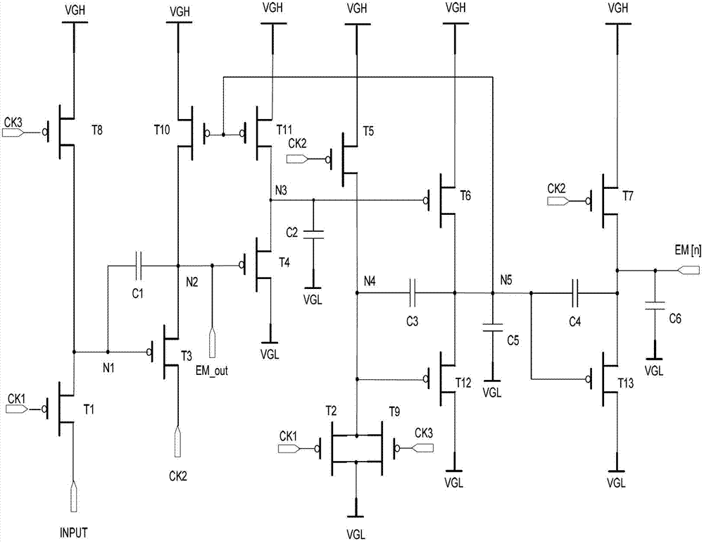 Light-emitting control circuit, light-emitting control method and shift register