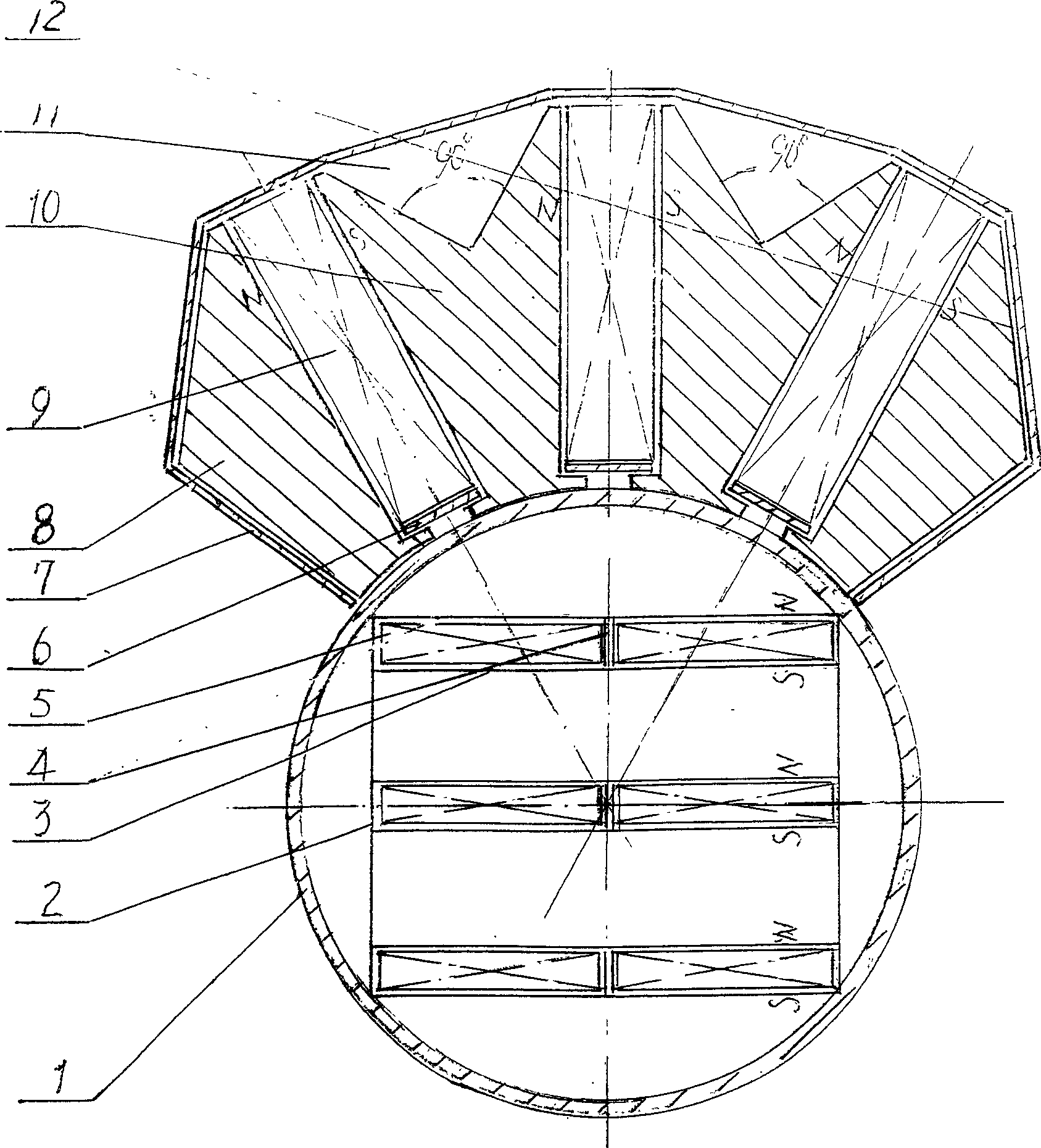 Internally and externally magnetic combined fluid processing method and preocessor