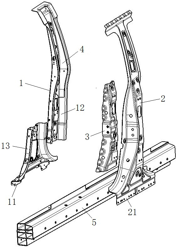 B-pillar structure of frameless vehicle door and vehicle