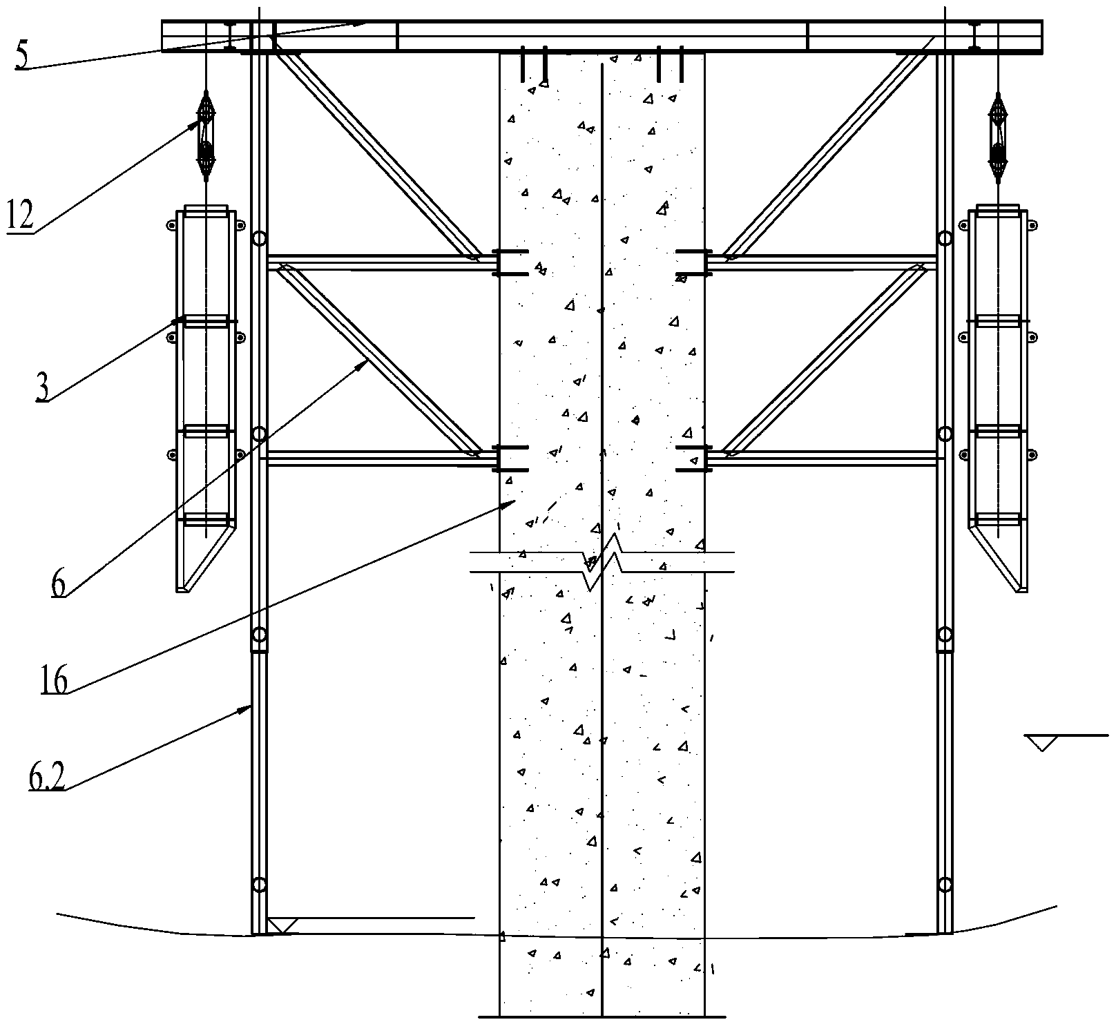 Method for installing steel cofferdam by the aid of pier supporting frame