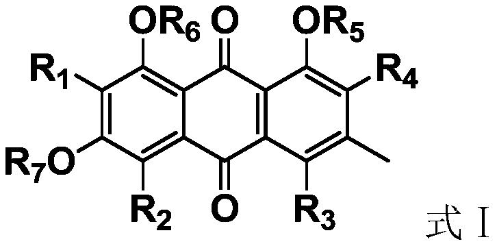 Antiviral anthraquinone derivative and application thereof