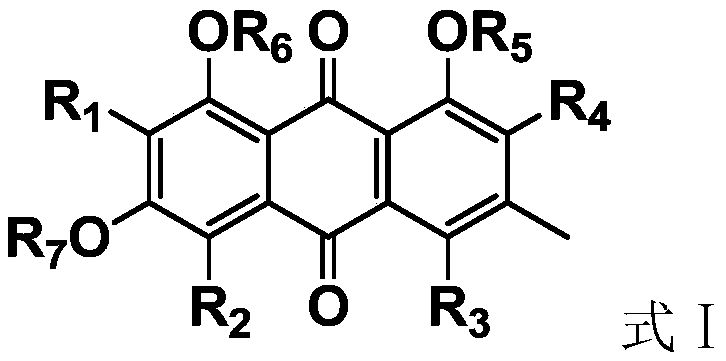 Antiviral anthraquinone derivative and application thereof