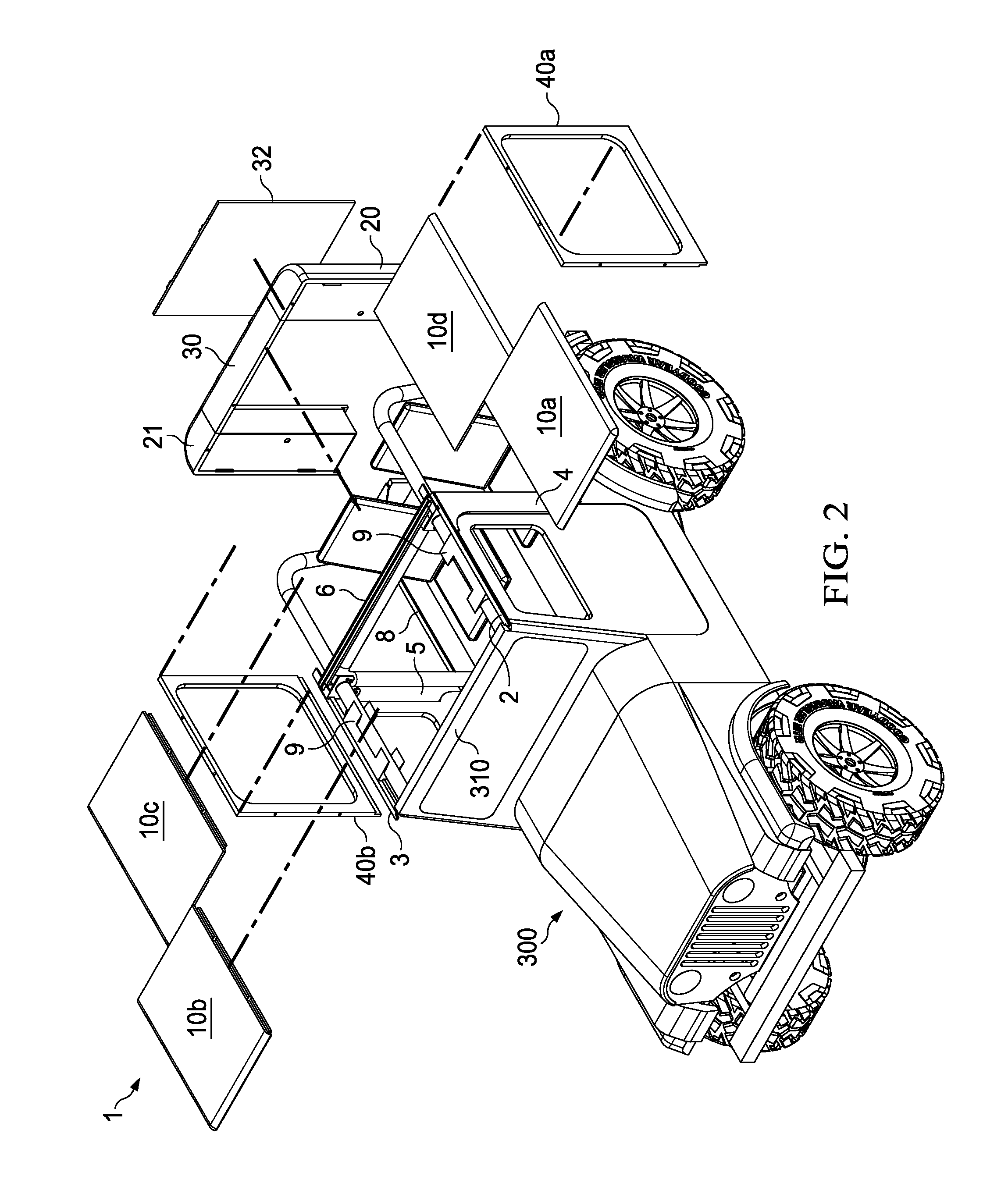 Collapsible hard top for sport utility vehicle