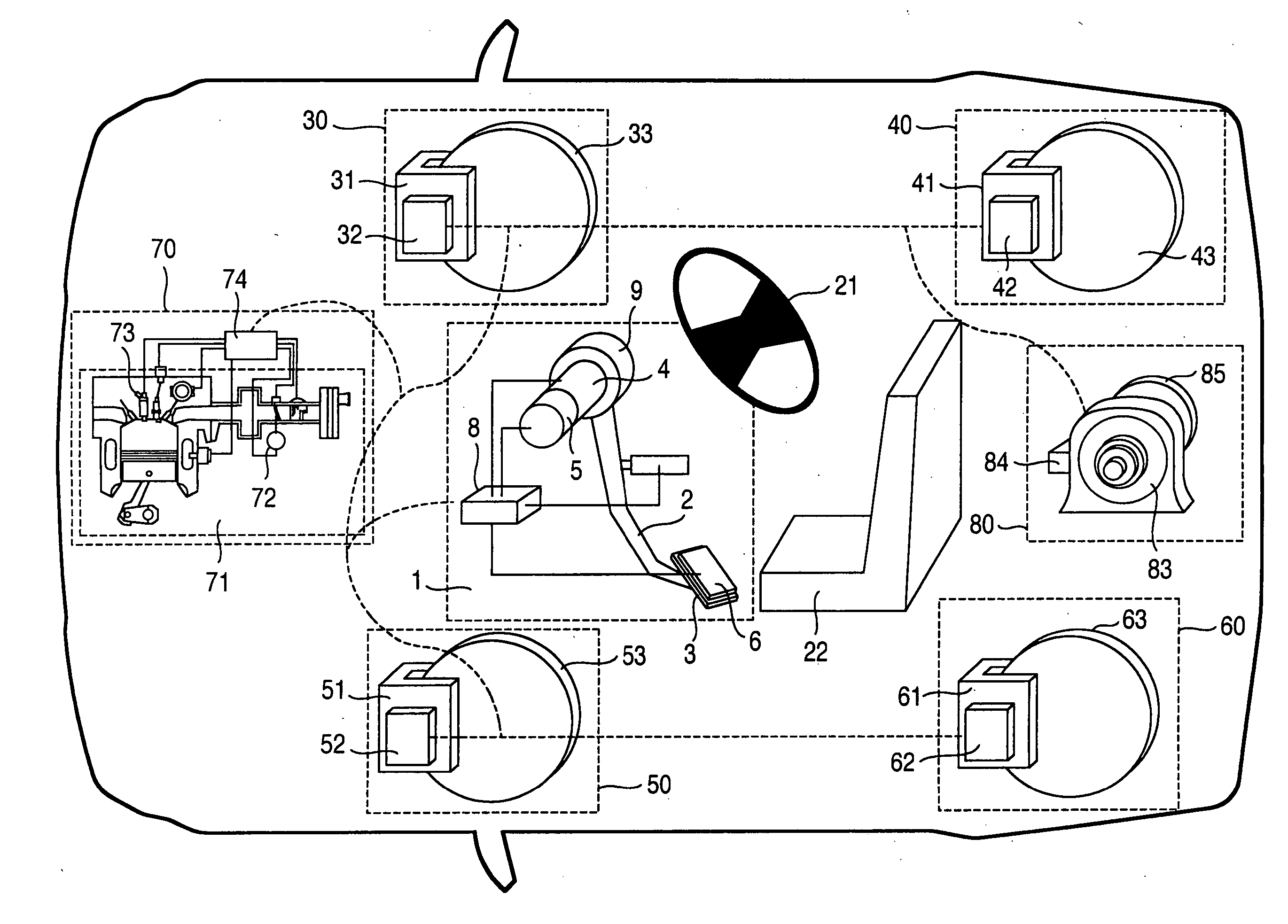 Pedal system and vehicle with the pedal system