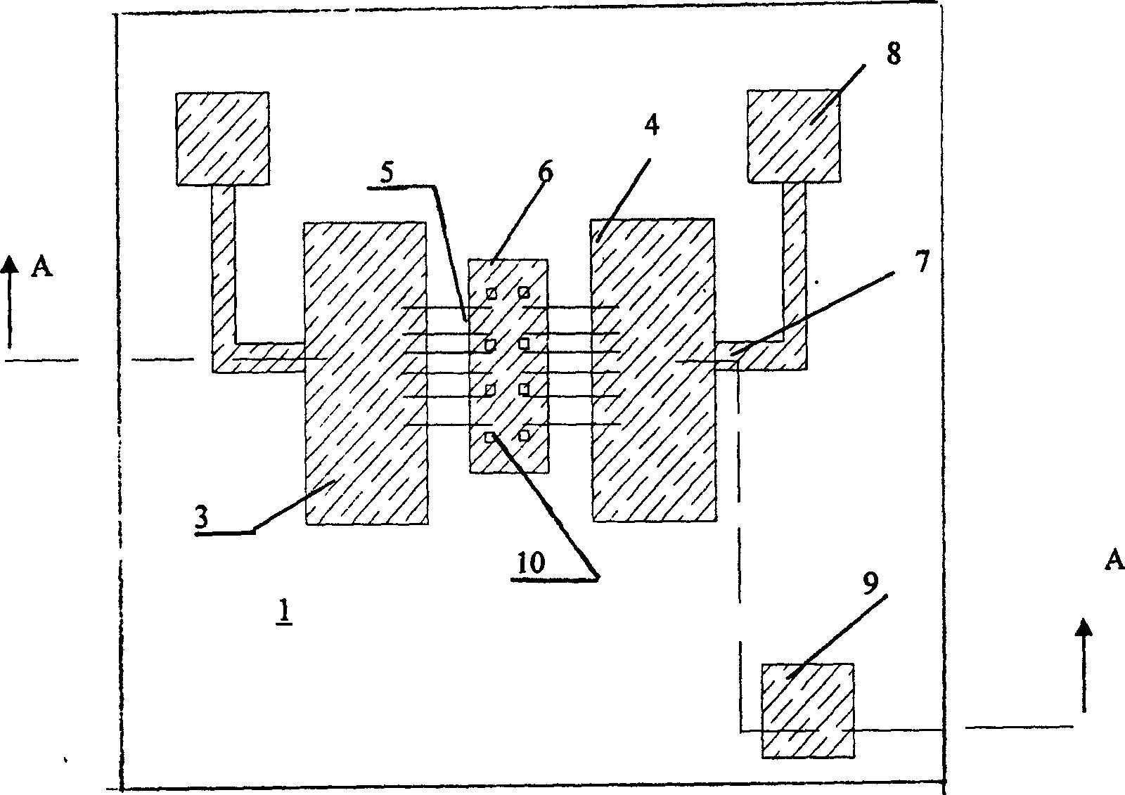 Micro or nano structure inertia sensor and its production method