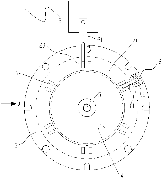 A special fixture for the pin hole of the hinge seat of the clutch pressure plate