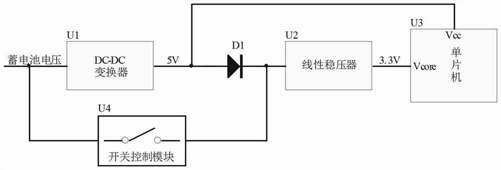 A power supply module for expanding the working power range of the diesel engine electronic control system